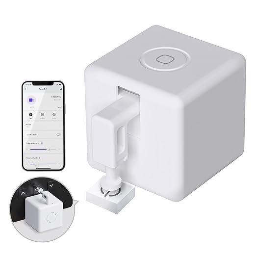 MOES Fingerbot Plus Interrupteur Intelligent avec Commande Tactile, Compatible avec l'Application Smart Life et le Hub Bluetooth MOES Tuya pour Alexa, Google Home et Contrôle par Minuterie, Blanc
